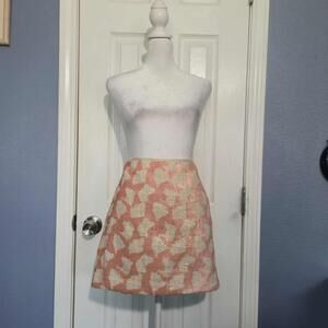 NWOT Banana Republic Women 2 Pink and Cream Sequin Mini Skirt Party Preppy Short